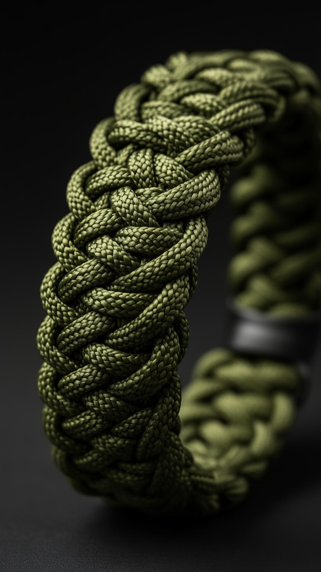 Solomon's Knot survival bracelet woven from recycled PPE
